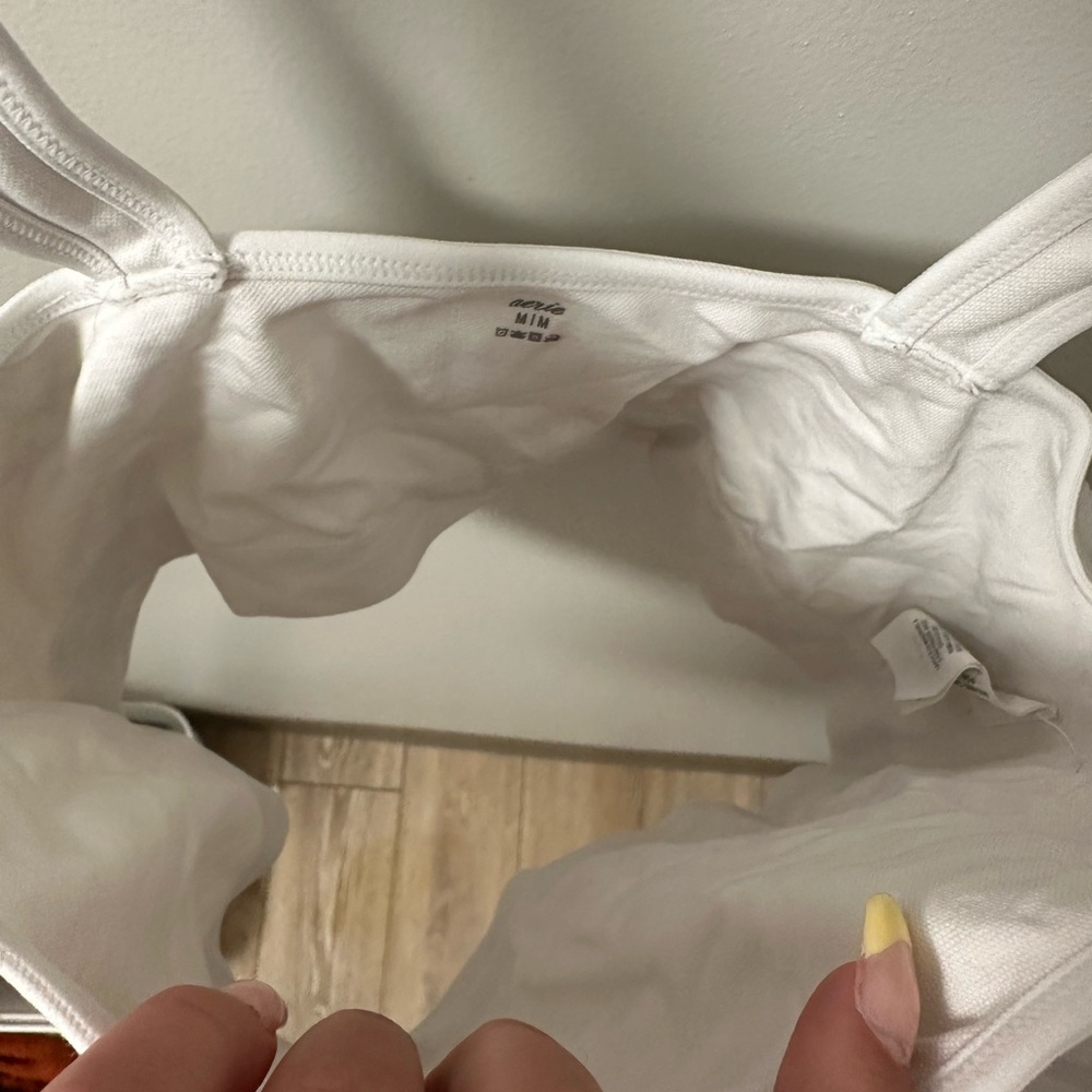White Ribbed Crop Top - Picture 4 of 6